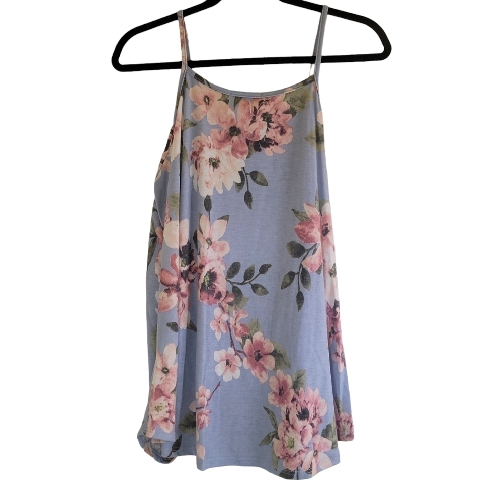 Hopley Floral Spaghetti Strap Tank Top With Knot on the Side Detail-S & L - Picture 14 of 14